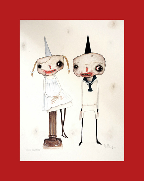 "Fanny And Alexander" by Mia Makila, mixed media on paper, 2012
